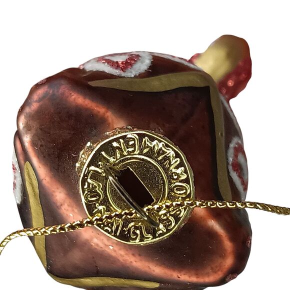 Cowboy Boot Christmas Ornament Blown Glass Brown Blue Red White Western 4x3 - Picture 6 of 8